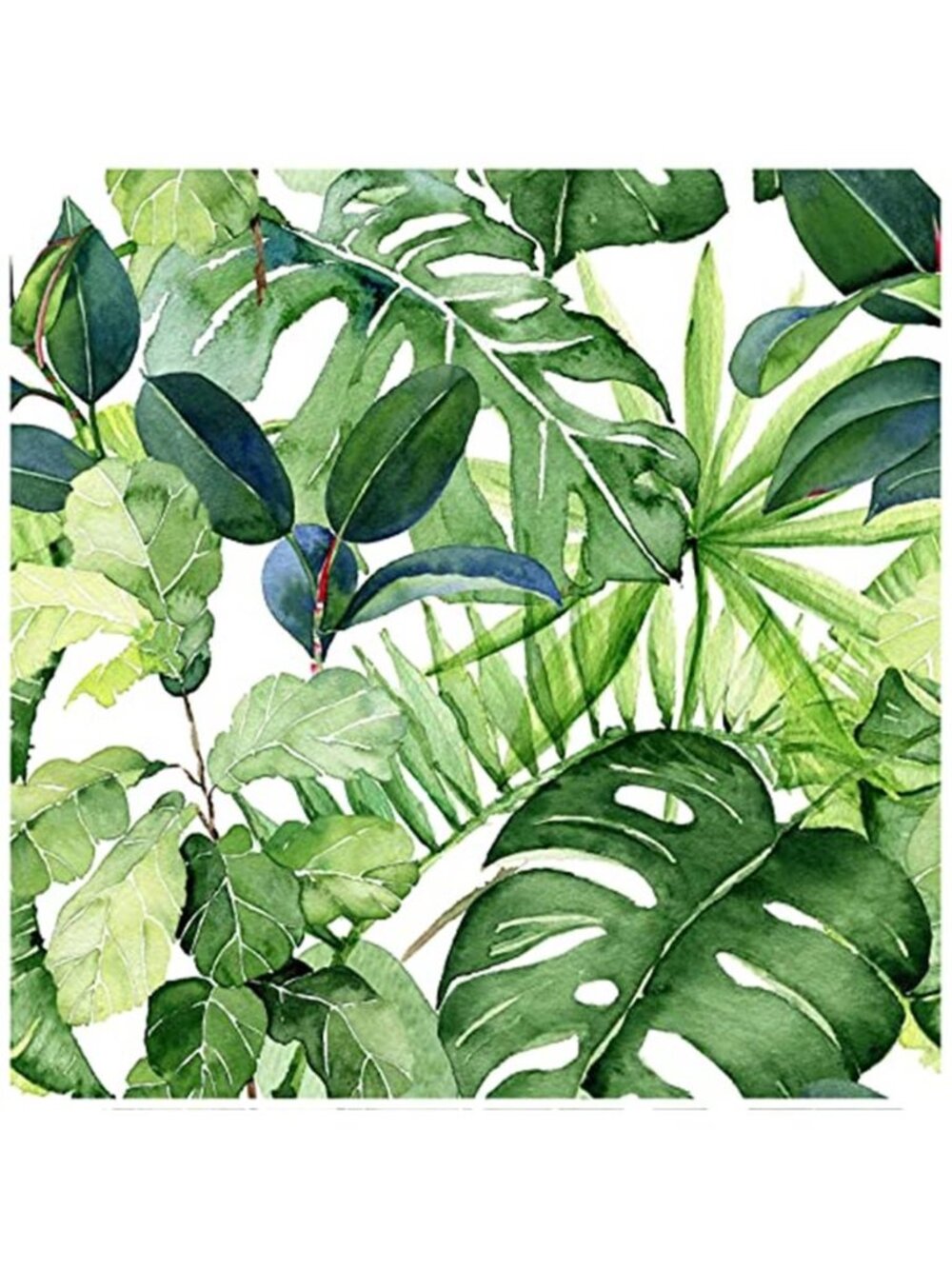 Green Peel And Stick Wallpaper Tropical Leaf Removable Vinyl Contact Paper Roll